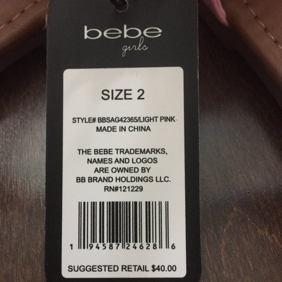 Girls size 2 BEBE sandals BNWT - Picture 6 of 6